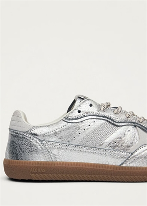 Shimmer recycled silver cream leather sneakers Silver Cream ALOHAS